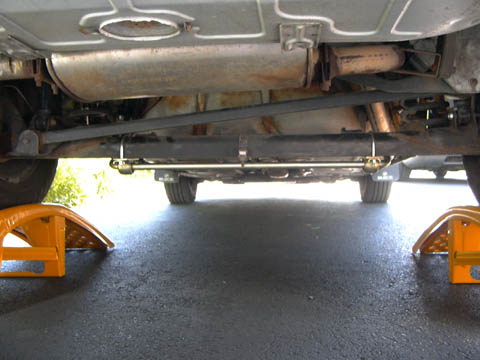 Undercarriage of car with bar installed